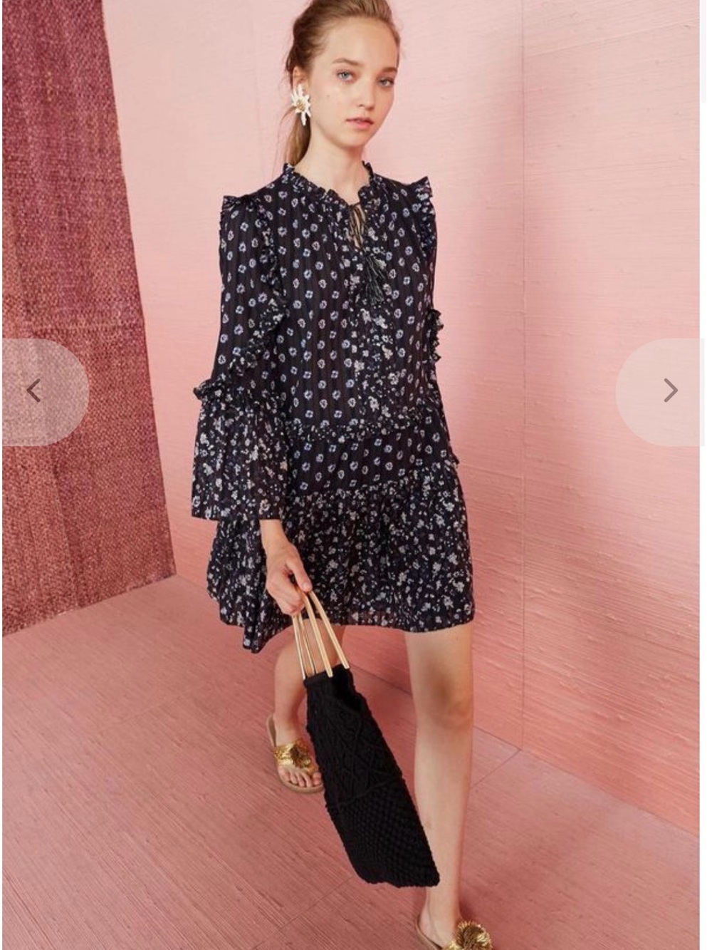 Ulla Johnson floral long sleeve dress